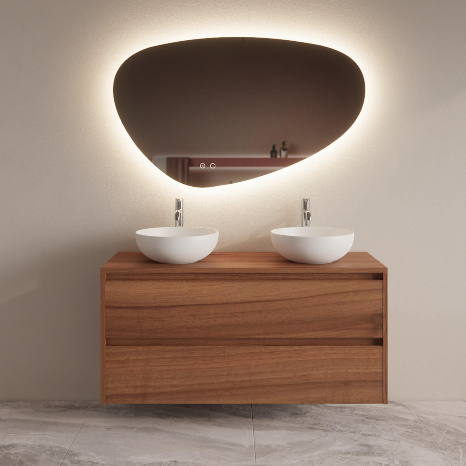 Boss & Wessing Badmeubelset BWS Riga Met Topplaat 120 cm Walnoot 