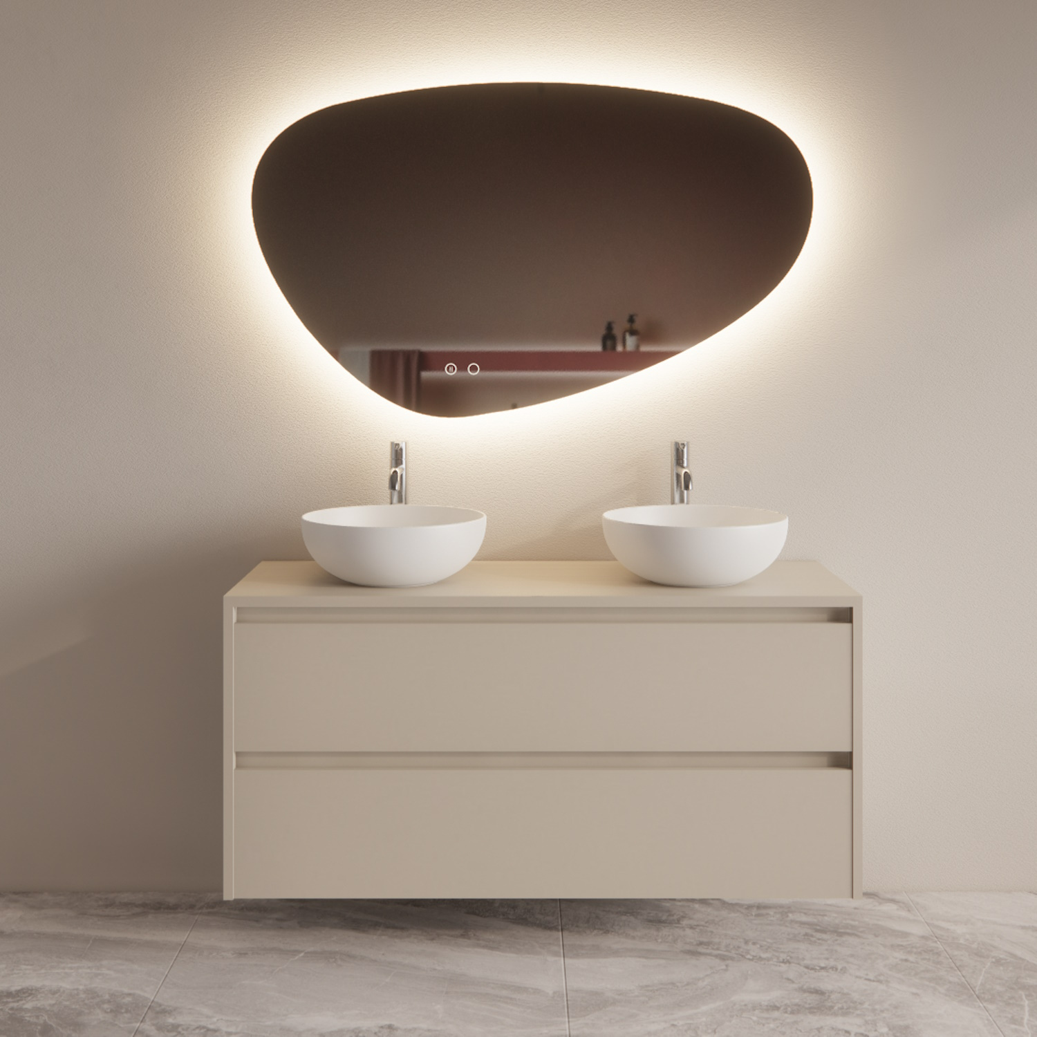 Boss & Wessing Badmeubelset BWS Riga Met Topplaat 120 cm Kasjmier 
