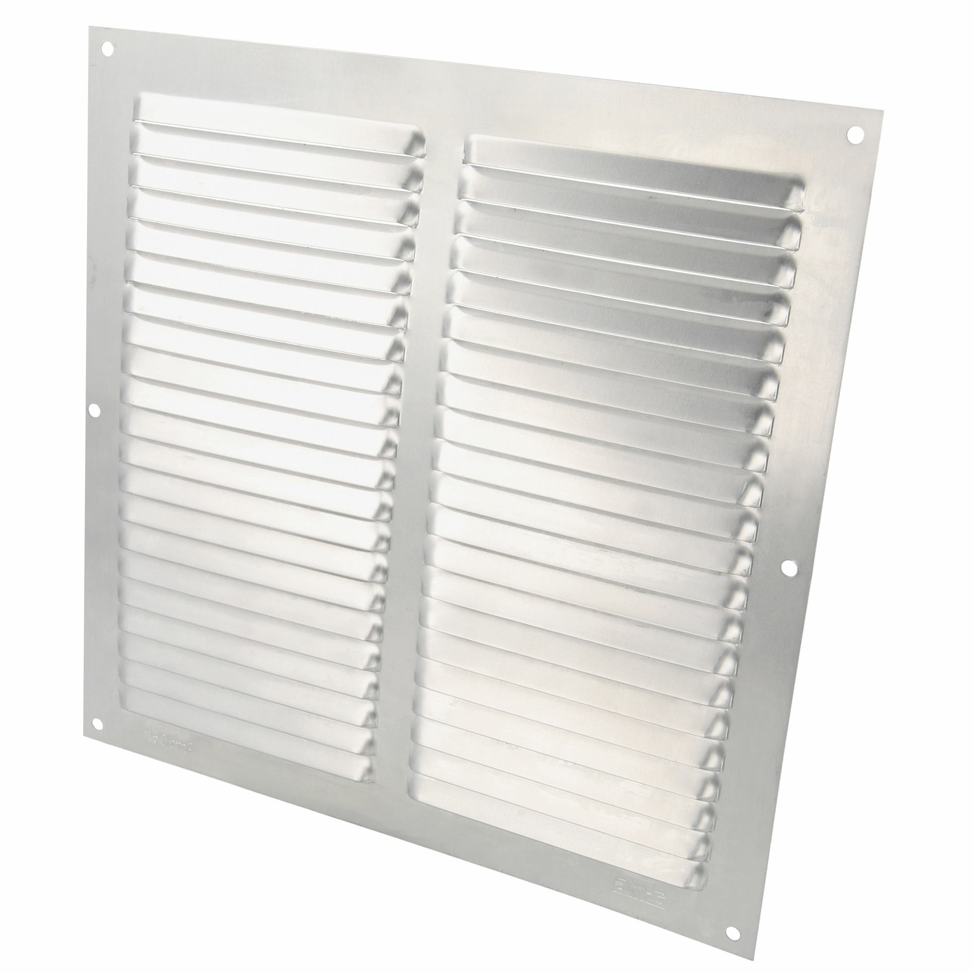 AMIG Ventilatierooster/muurrooster - 250 x 250mm - aluminium - zilver - schoepenrooster -