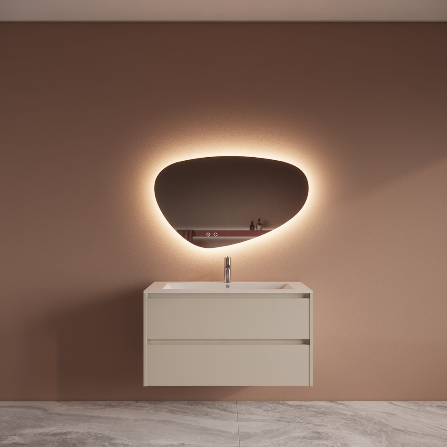 Boss & Wessing Badmeubelset BWS Riga Met Asia Wastafel Wit 100 cm Kasjmier 