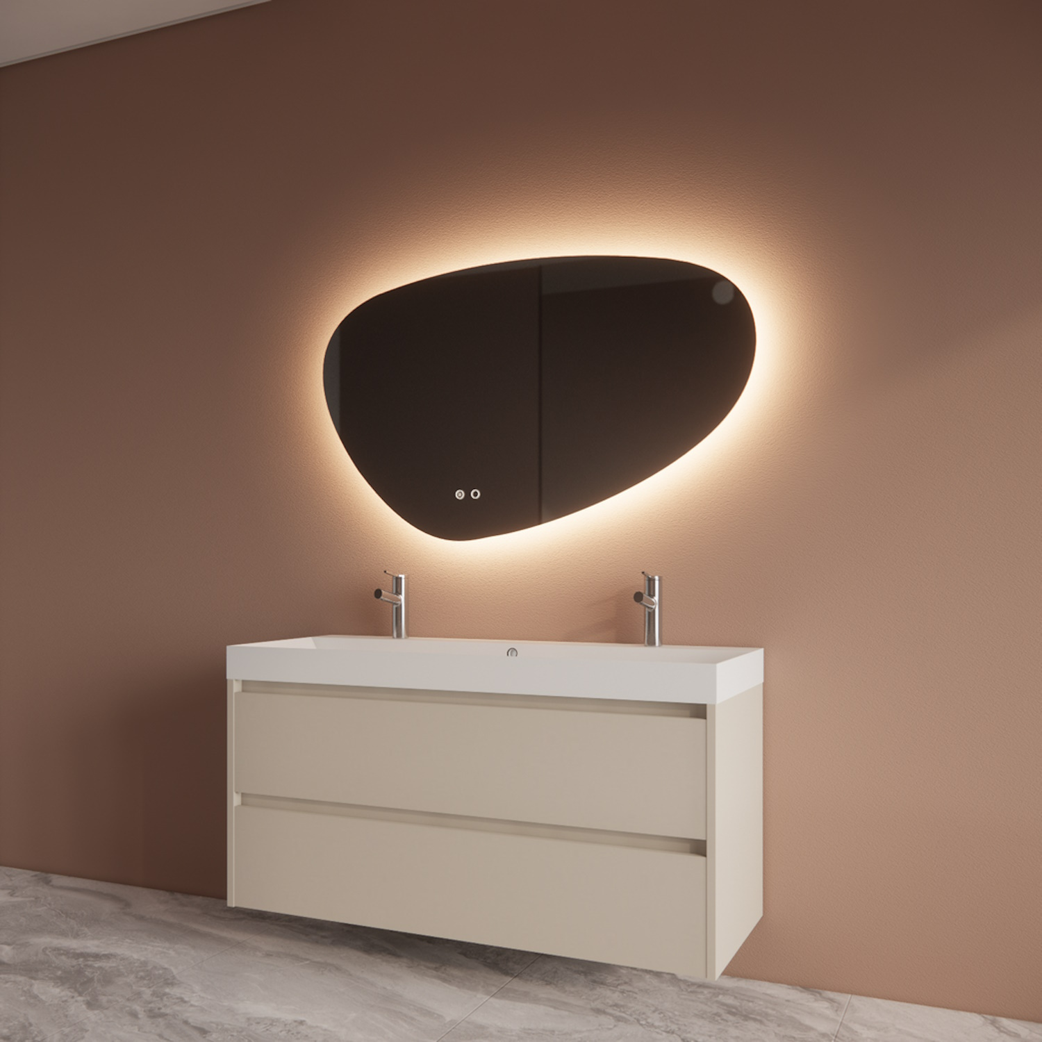 Boss & Wessing Badmeubelset BWS Riga Met Lako Wastafel Wit 120 cm Kasjmier 