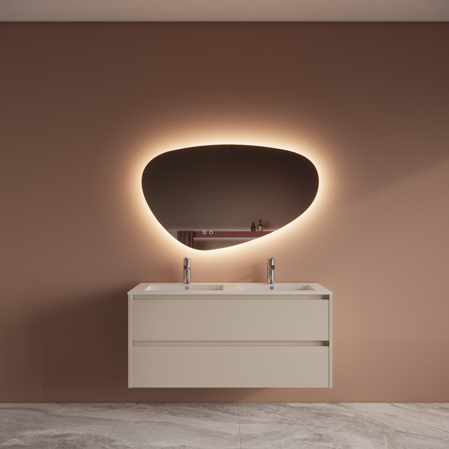 Boss & Wessing Badmeubelset BWS Riga Met Asia Wastafel Wit 120 cm Kasjmier 