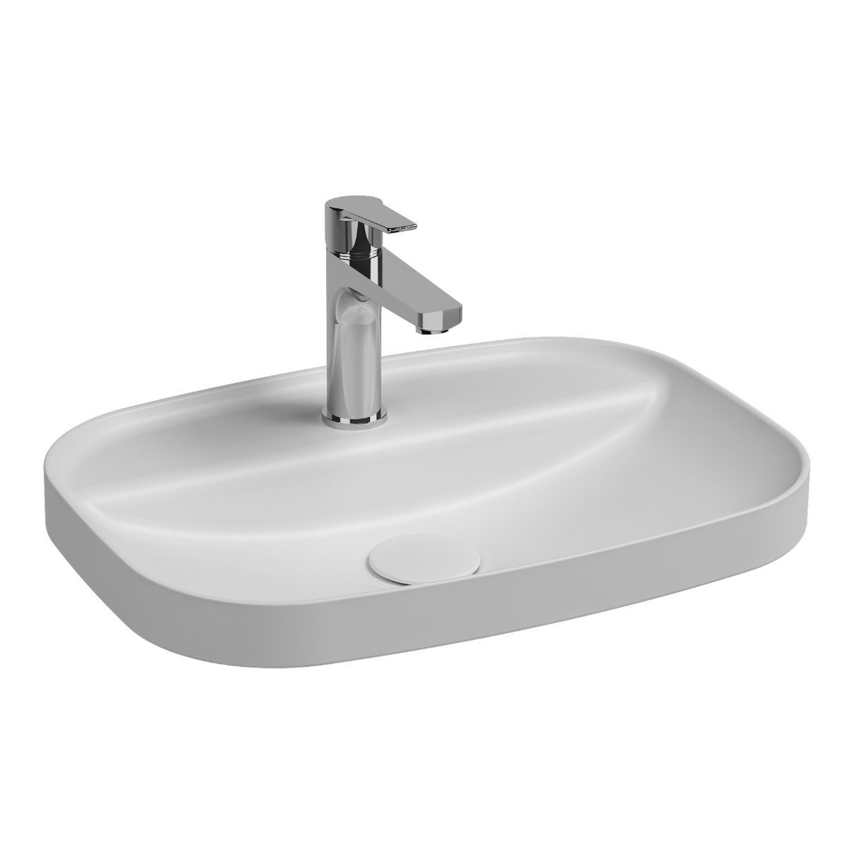 Isvea Infinity inbouwwastafel met kraangat 55x40cm wit mat
