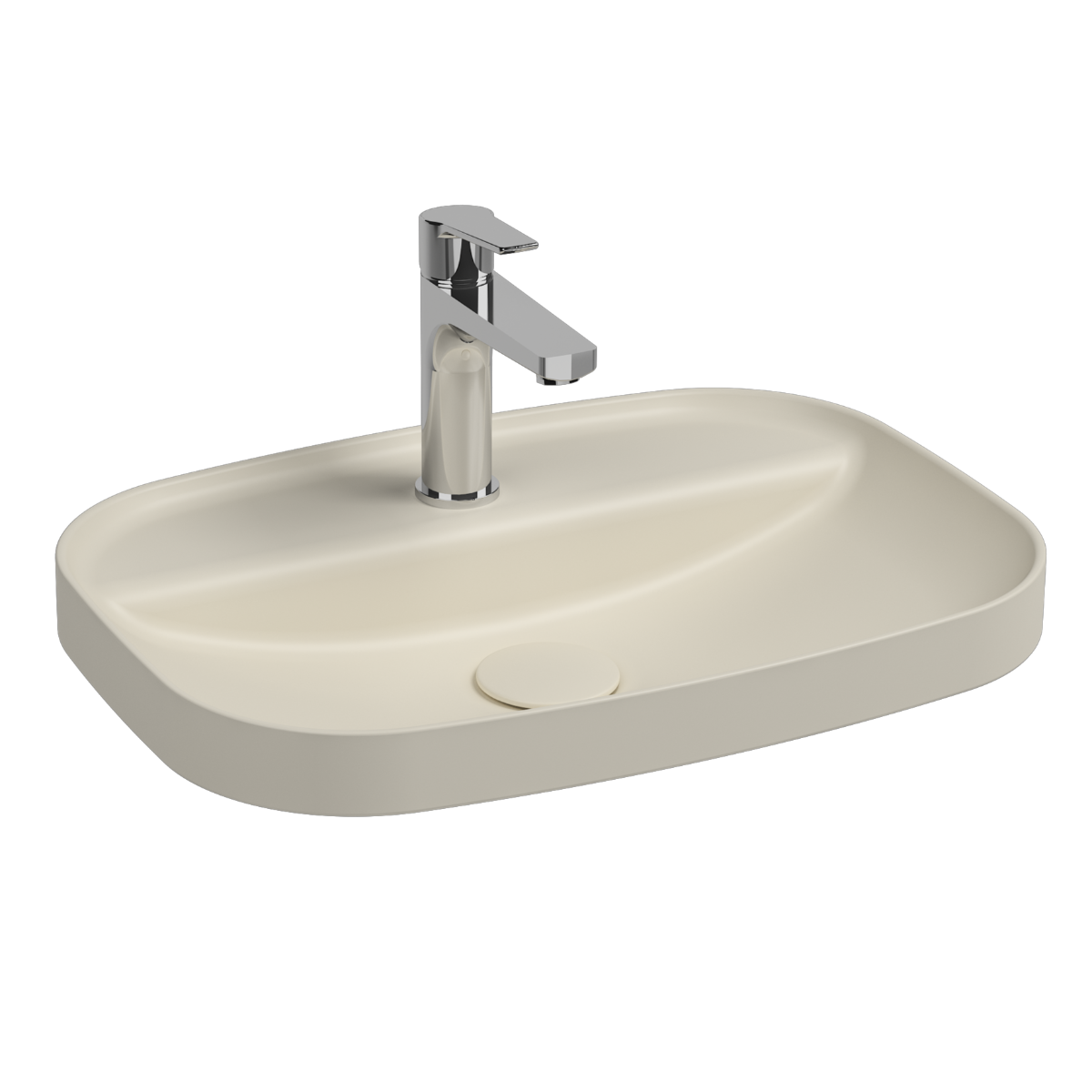 Isvea Infinity inbouwwastafel met kraangat 55x40cm ivoor