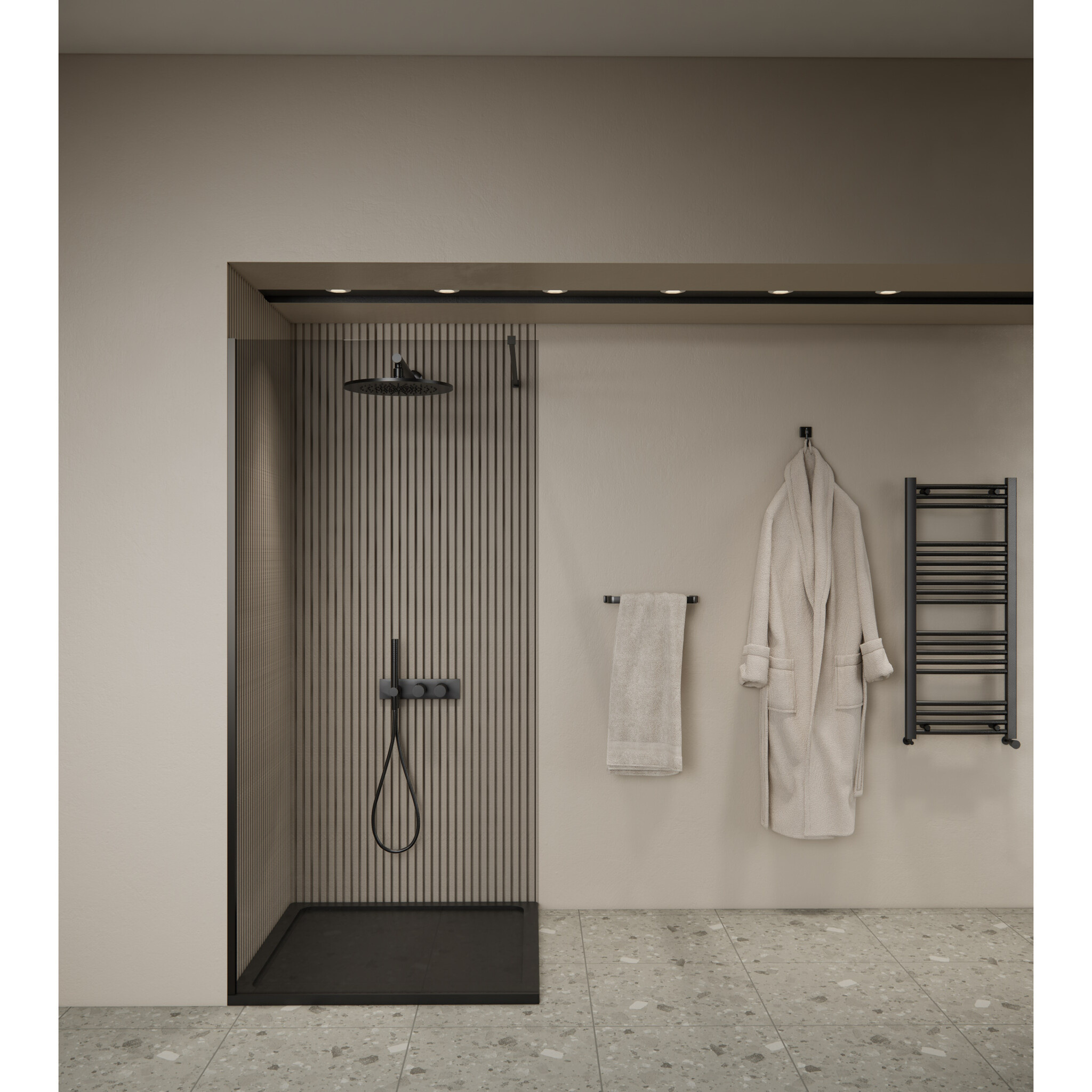 Boss & Wessing Inloopdouche BWS Elonpa Helder Glas 90x200 cm Zwart 