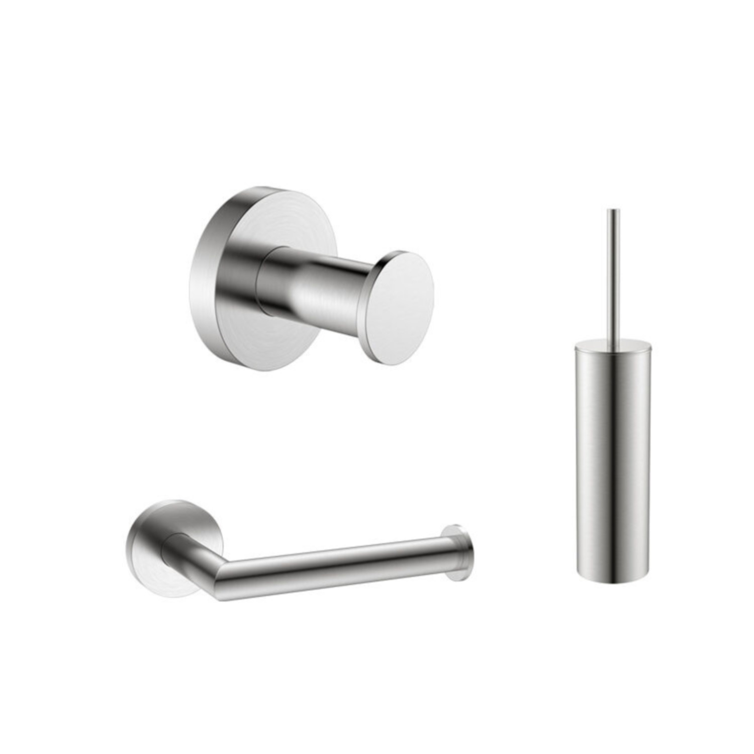 Sanilux Toiletset  Oriana Toiletborstelhouder Met Handdoekhaak en Toiletrolhouder Rond RVS Look 