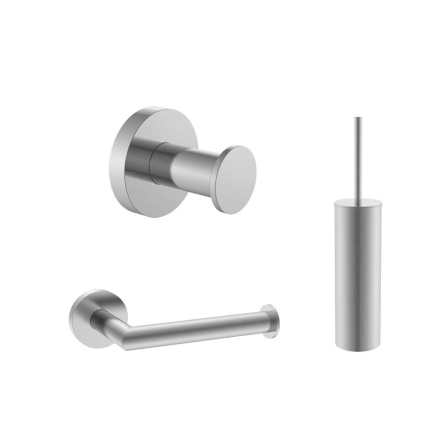 Sanilux Toiletset  Oriana Toiletborstelhouder Met Handdoekhaak en Toiletrolhouder Rond Gun Metal 