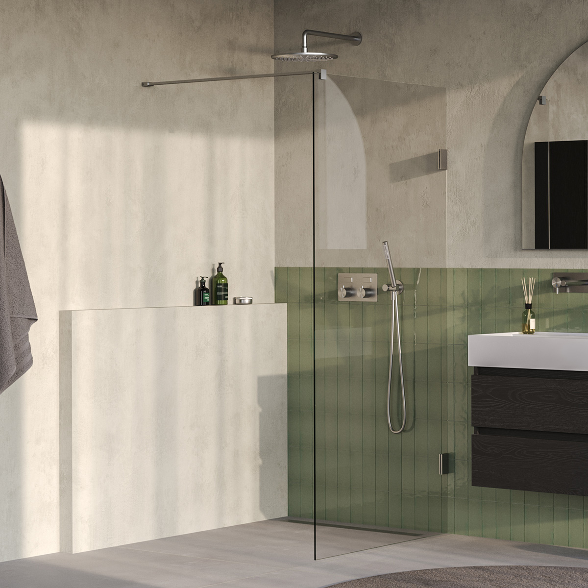 Brauer Void profielloze inloopdouche 90cm RVS geborsteld PVD