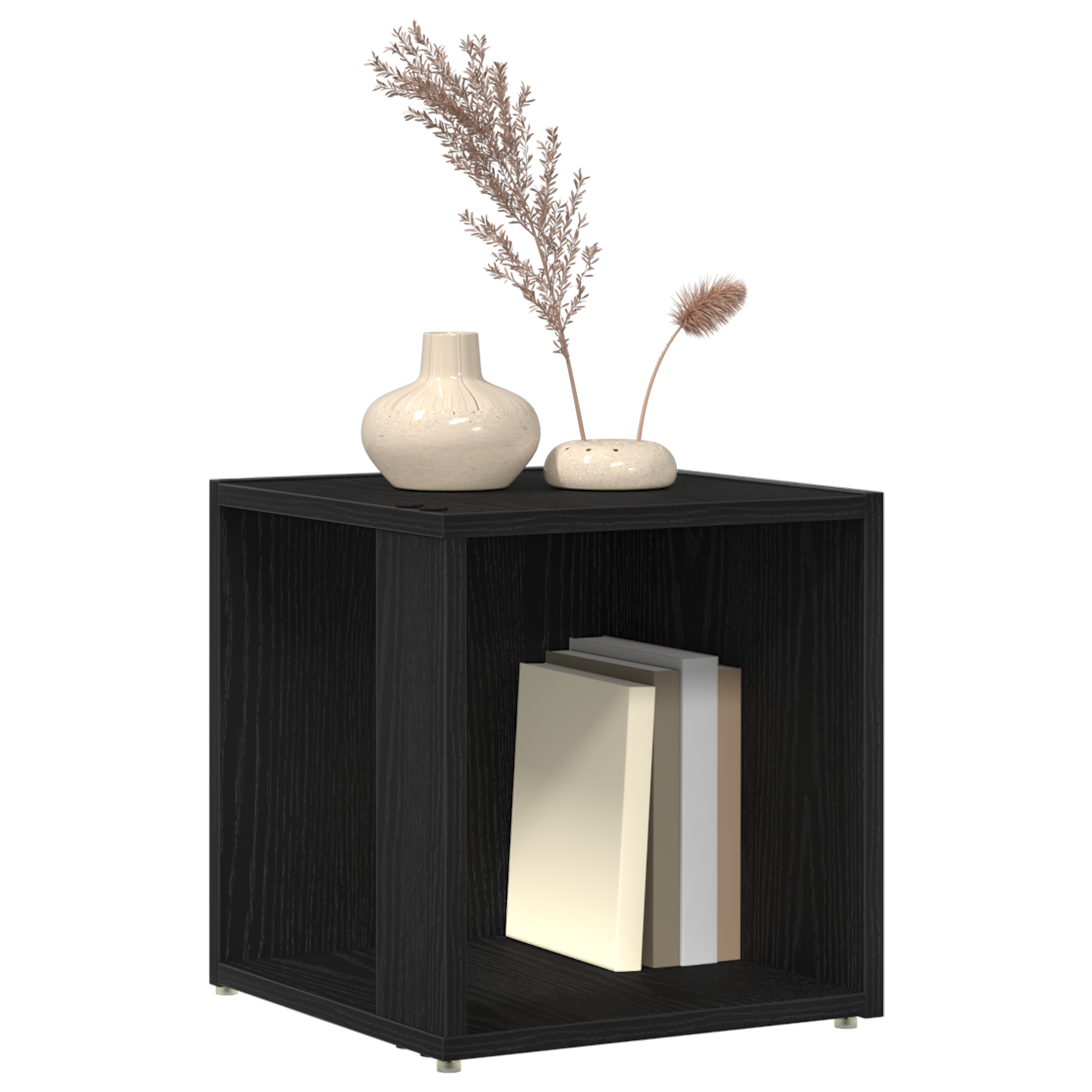 vidaXL Salontafel 33x33x34,5 cm bewerkt hout zwart eikenkleurig