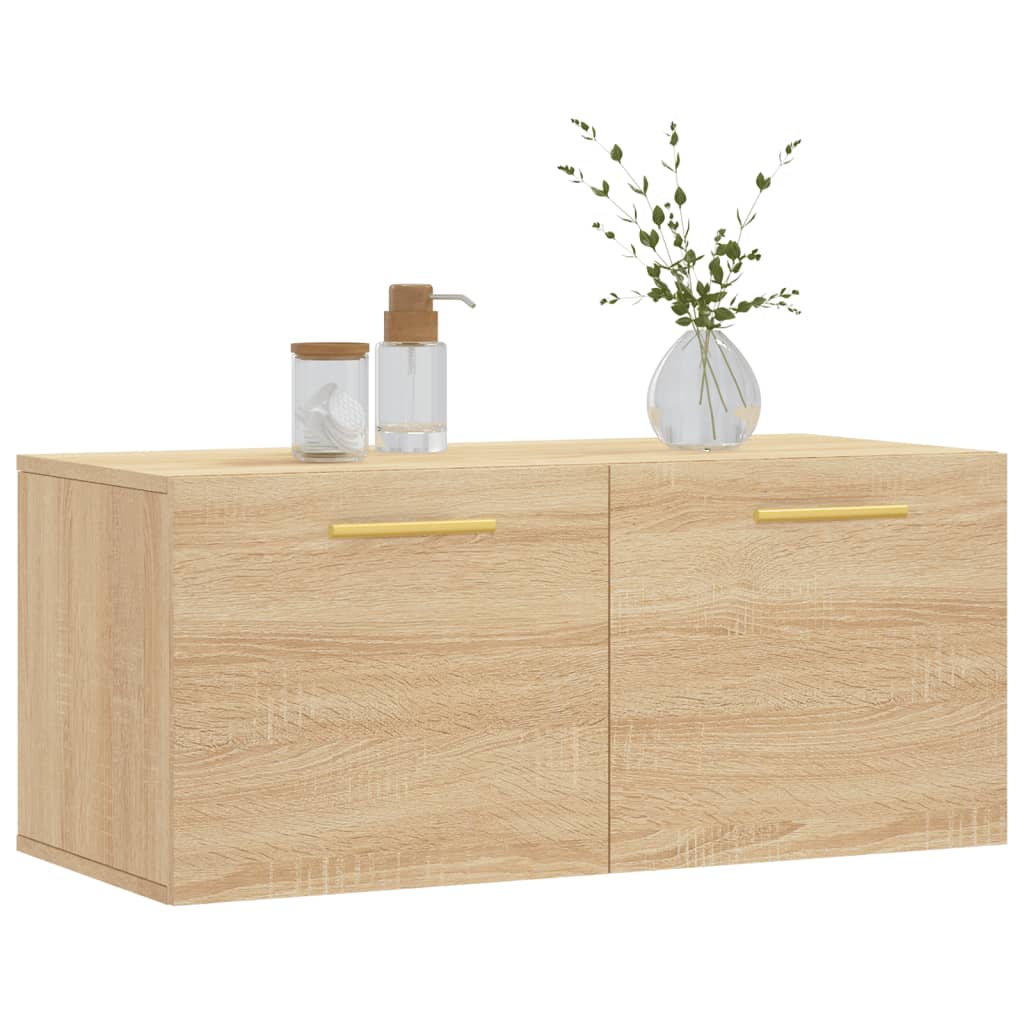vidaXL Wandkast 80x36,5x35 cm bewerkt hout sonoma eikenkleurig