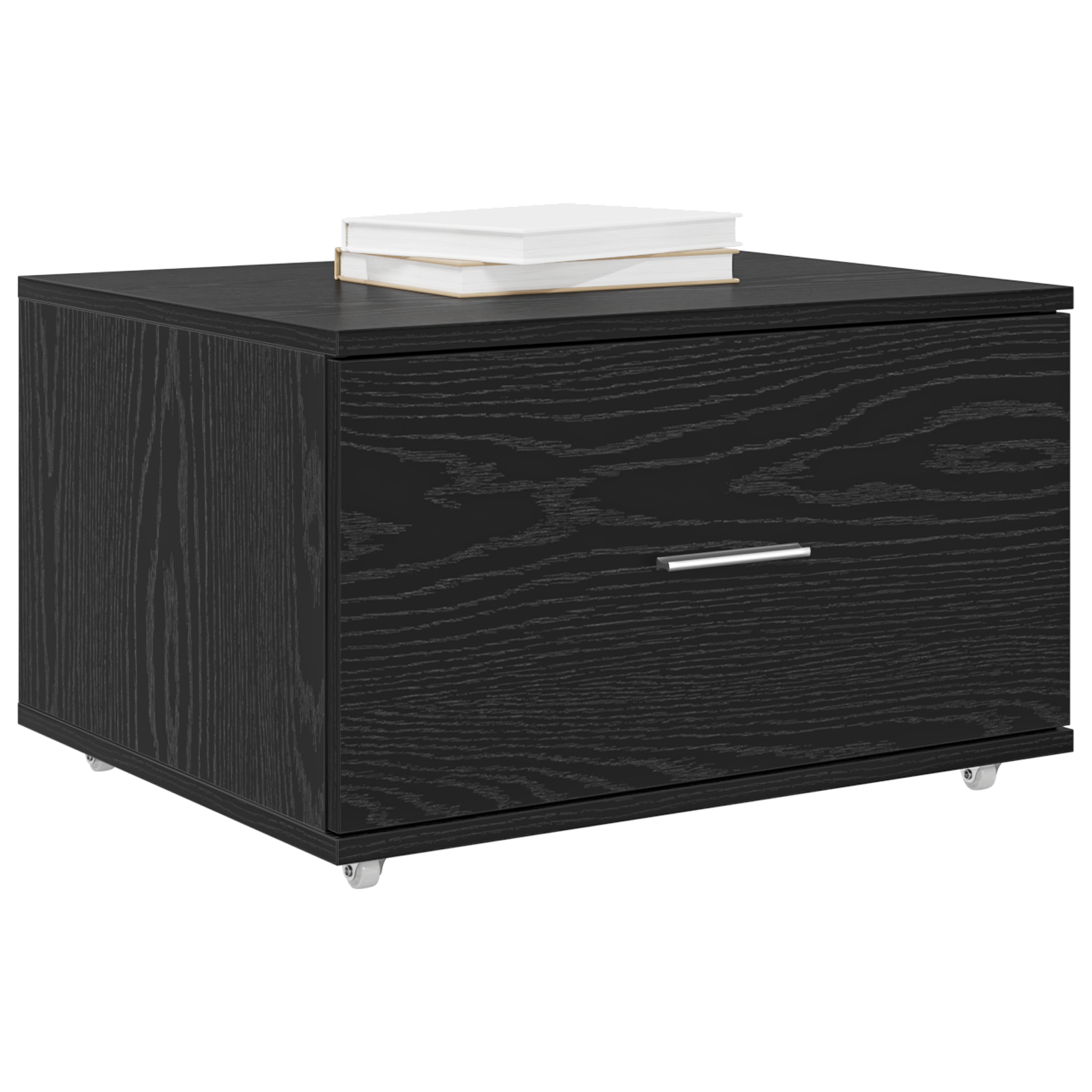 vidaXL Ladeblok Zwart Eiken 55x45x33,5 cm Gelaagd Hout