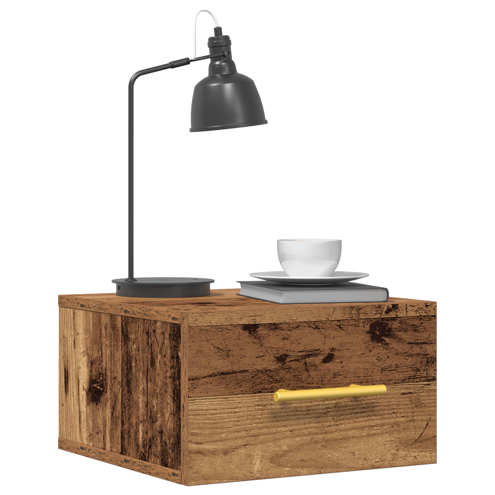 vidaXL Nachtkastjes 2 st wandgemonteerd 35x35x20 cm oud houtkleurig