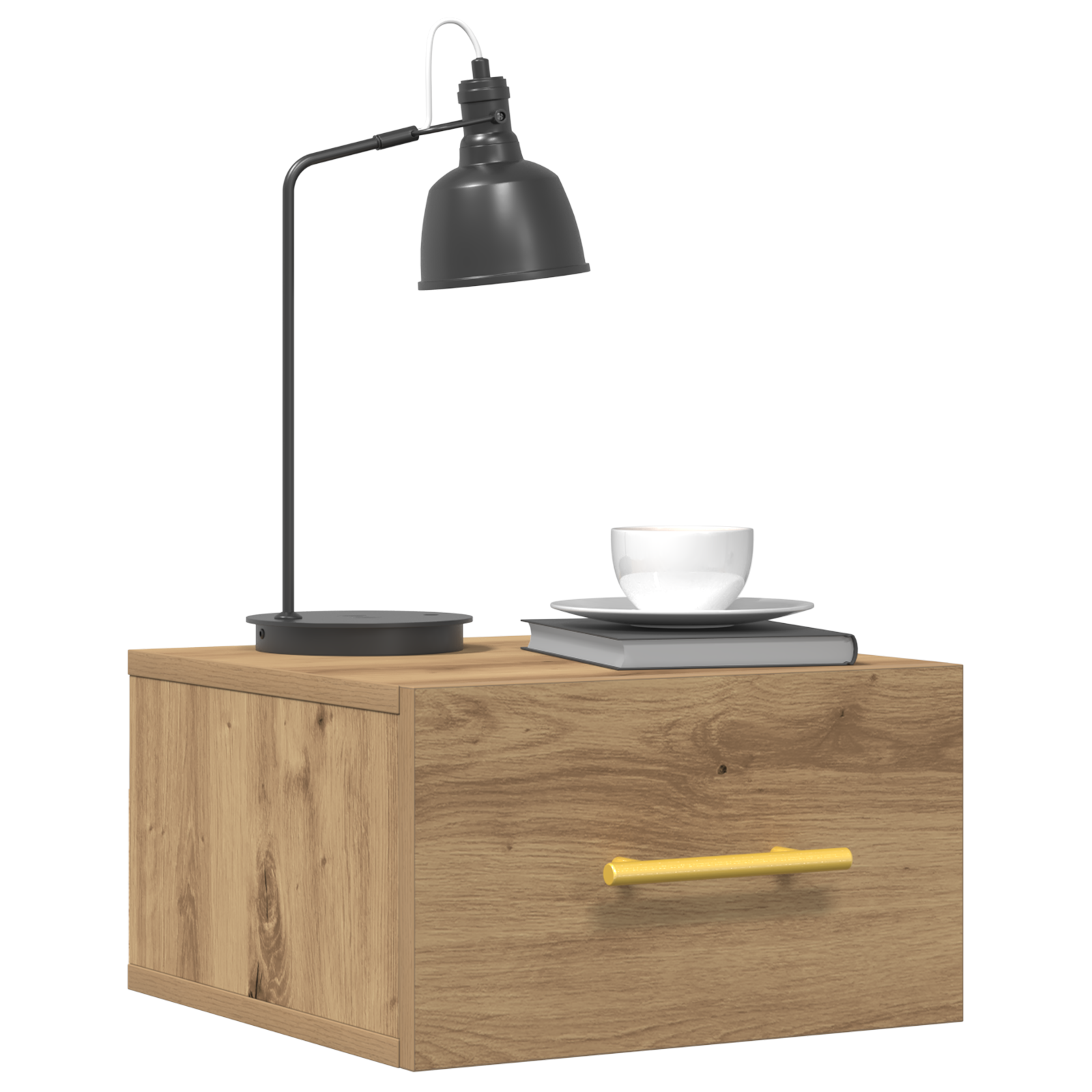 vidaXL Nachtkastjes 2 st wandgemonteerd 35x35x20 cm artisanaal eiken