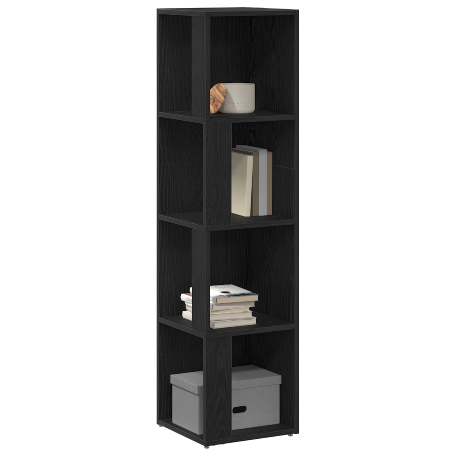 vidaXL Boekenkast 33x33x132 cm bewerkt hout zwart eikenkleurig