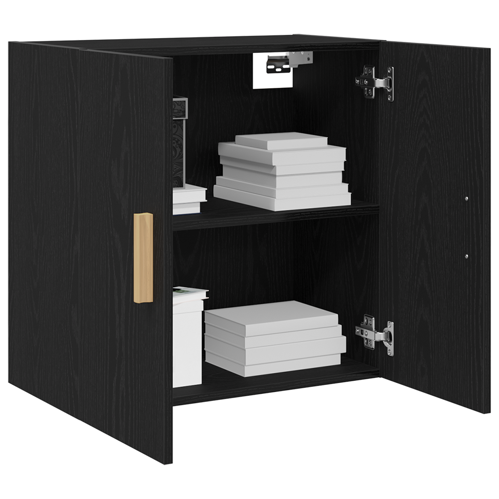 vidaXL Zwarte Eiken Wandkast - 60x30x60 cm, Gemaakt van Bewerkt Hout