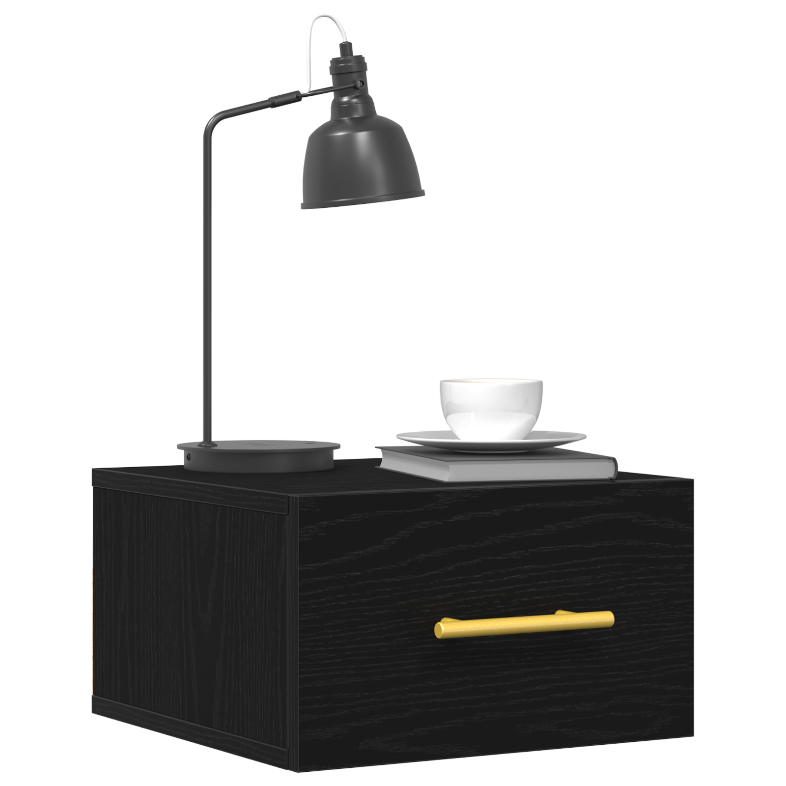 vidaXL Nachtkastjes 2 st wandgemonteerd 35x35x20 cm zwart eikenkleurig