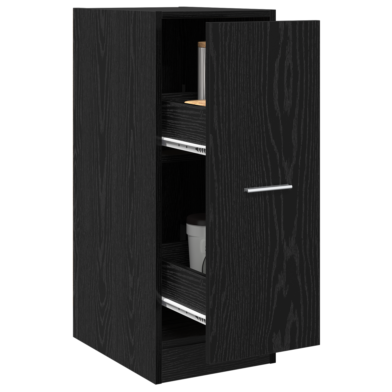 vidaXL Apothekerskast 30x41x77,5 cm bewerkt hout zwart eikenkleurig