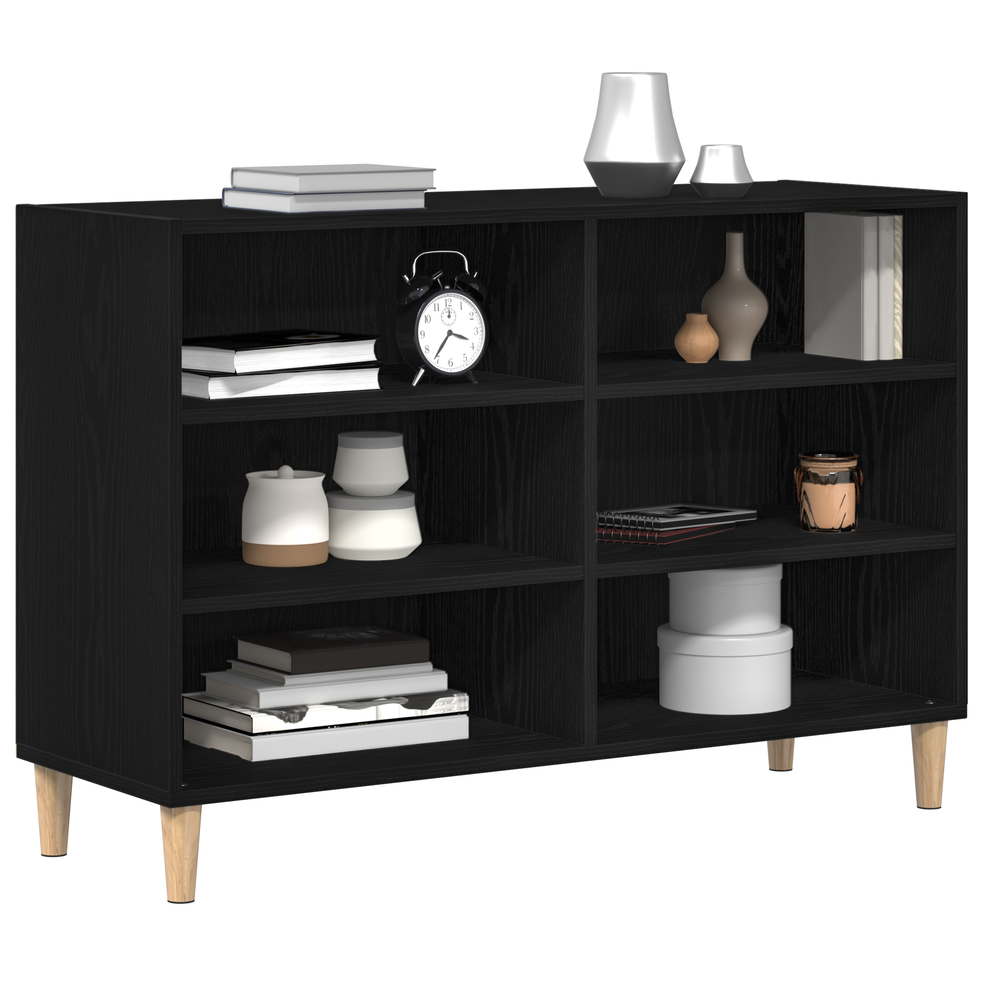 vidaXL Dressoir Zwart Eiken 103,5x35x70 cm