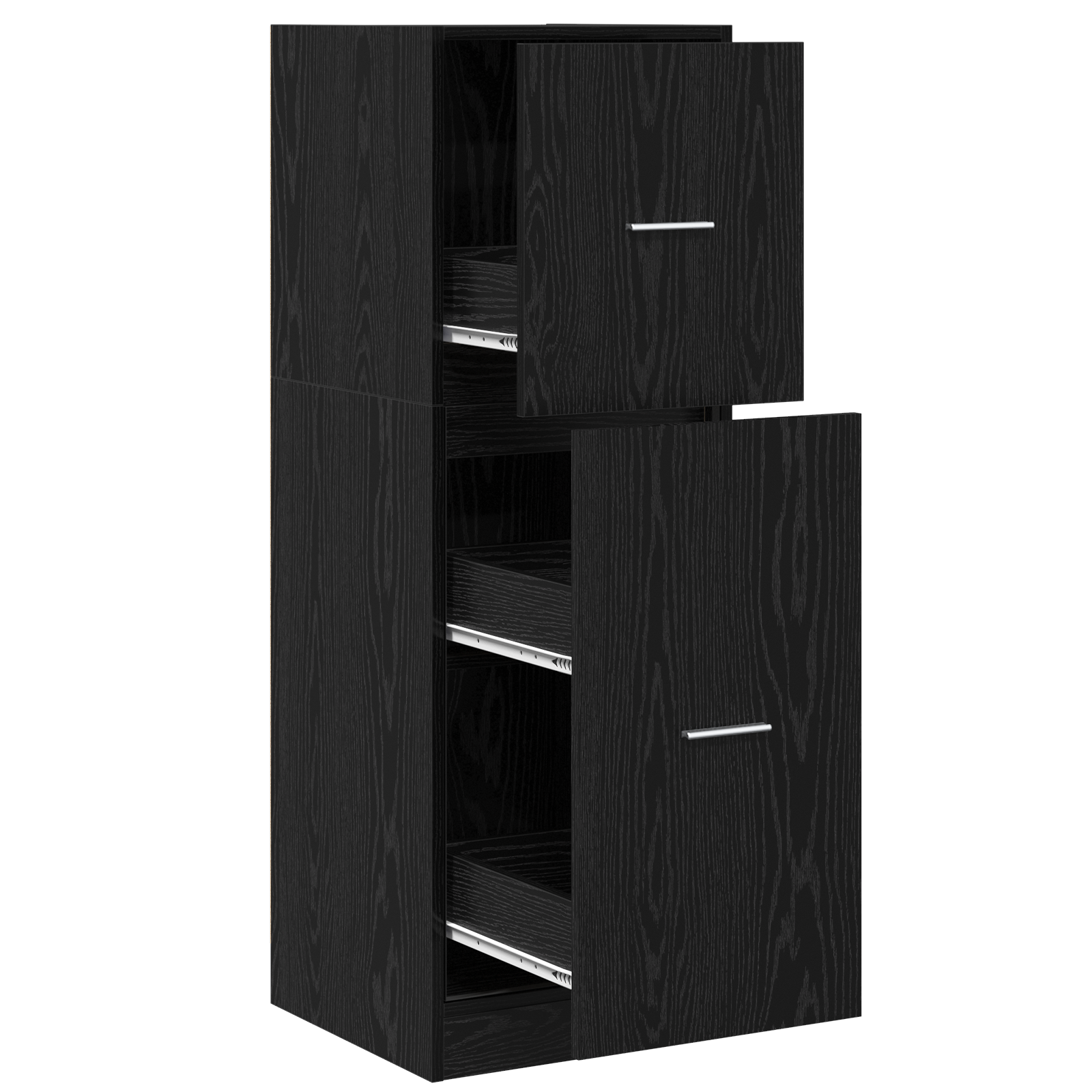 vidaXL Apothekerskast 40x41x118 cm bewerkt hout zwart eikenkleurig