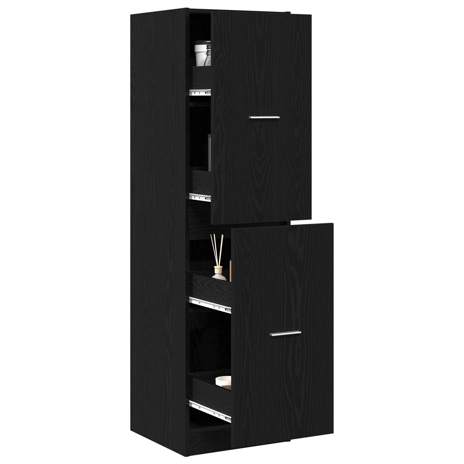 vidaXL Apothekerskast Zwarte Eiken 40x41x144,5 cm Gefabriceerd Hout