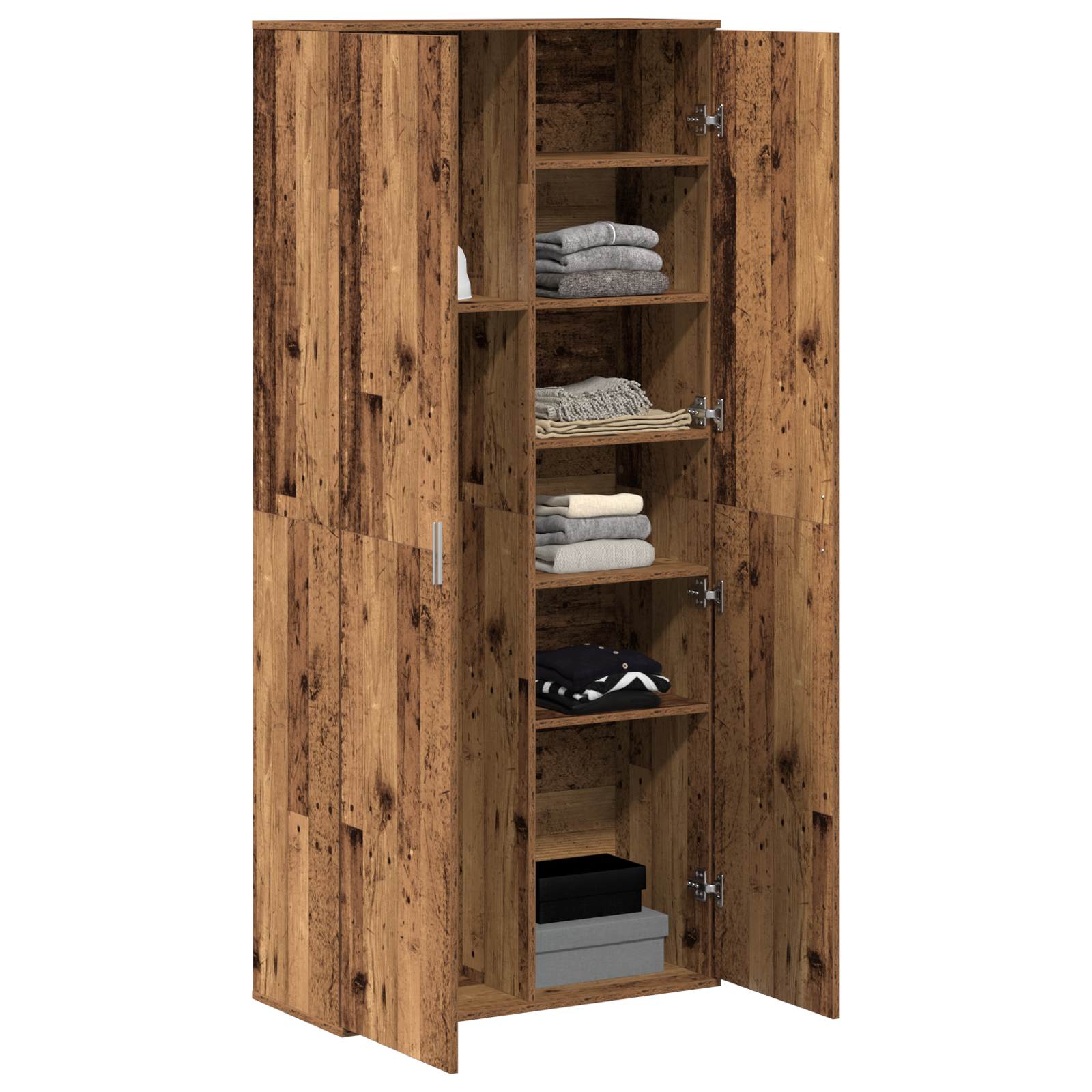 vidaXL Hoge Kast Oud Hout 80x35x180 cm Bewerkt Hout