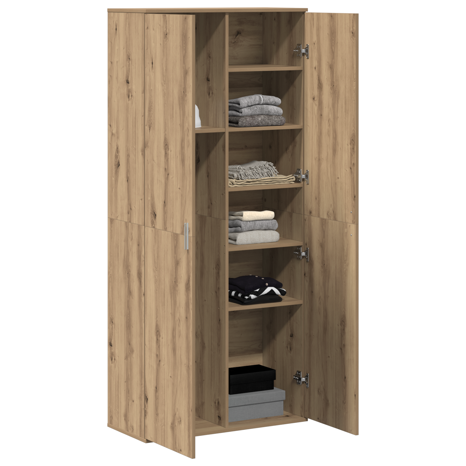 vidaXL Hoogbord Artisan Eiken 80x35x180 cm Geengineerd Hout