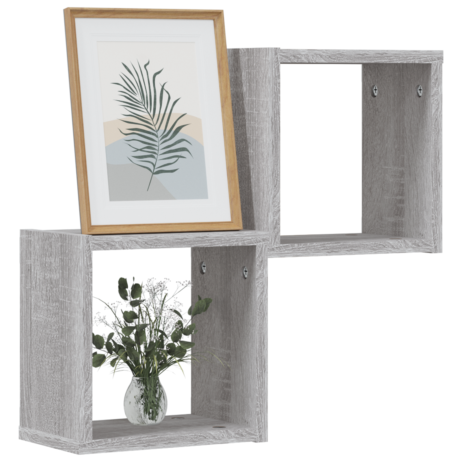 vidaXL Wandcubeplanken 2 stuks Grijs Sonoma 26x15x26 cm Geengineerd Hout