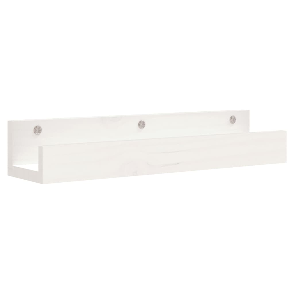 vidaXL Wandschappen 2 st 50x12x9 cm massief grenenhout wit
