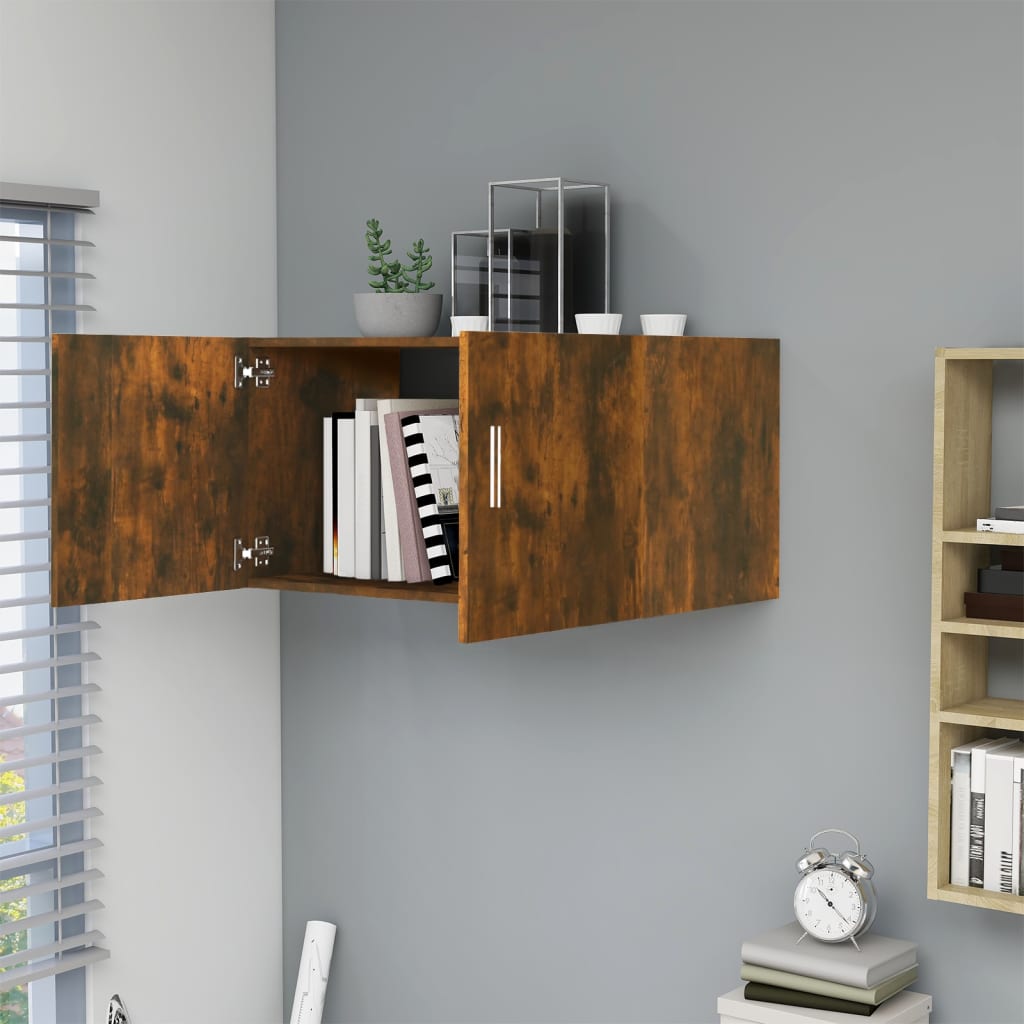 vidaXL Hangkast 80x39x40 cm bewerkt hout gerookt eikenkleurig
