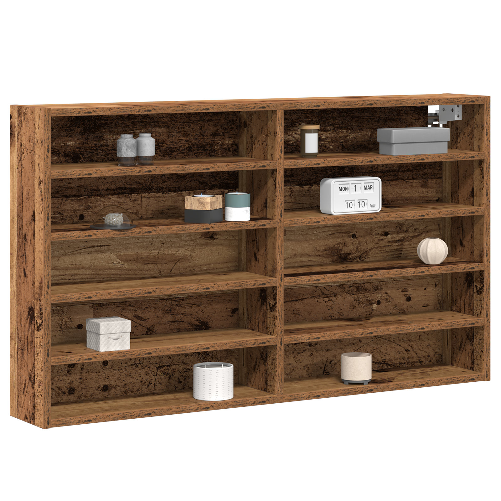 vidaXL Vitrine Kast Oude Hout 100x15x58 cm Bewerkt Hout