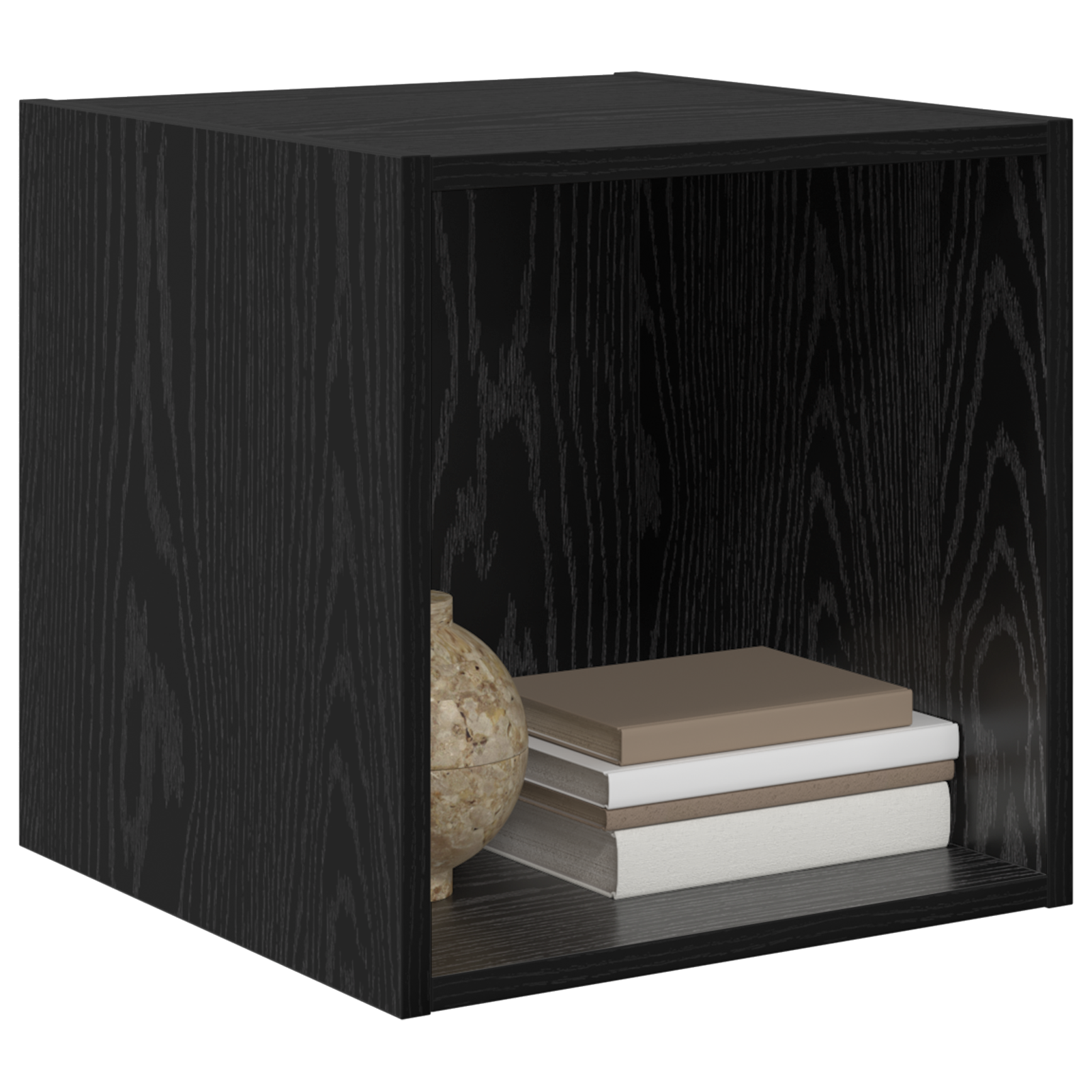 vidaXL Wandkasten - 2-Pack in Zwart Eiken, 37 x 37 x 37 cm, van Bewerkt Hout.