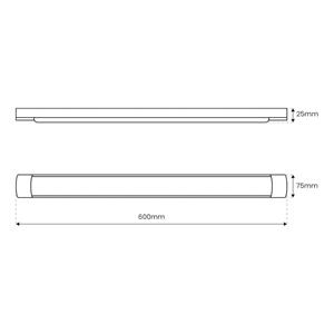 Milagro Lighting LED-Deckenleuchte Batten, L&auml;nge 60 cm, Alu, wei&szlig;, 4.000 K