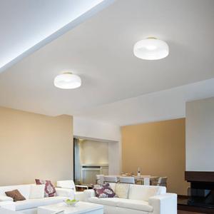 Fabas Luce LED-Deckenlampe Lunar, wei&szlig;, Glas, &Oslash; 42 cm, CCT, dimmbar