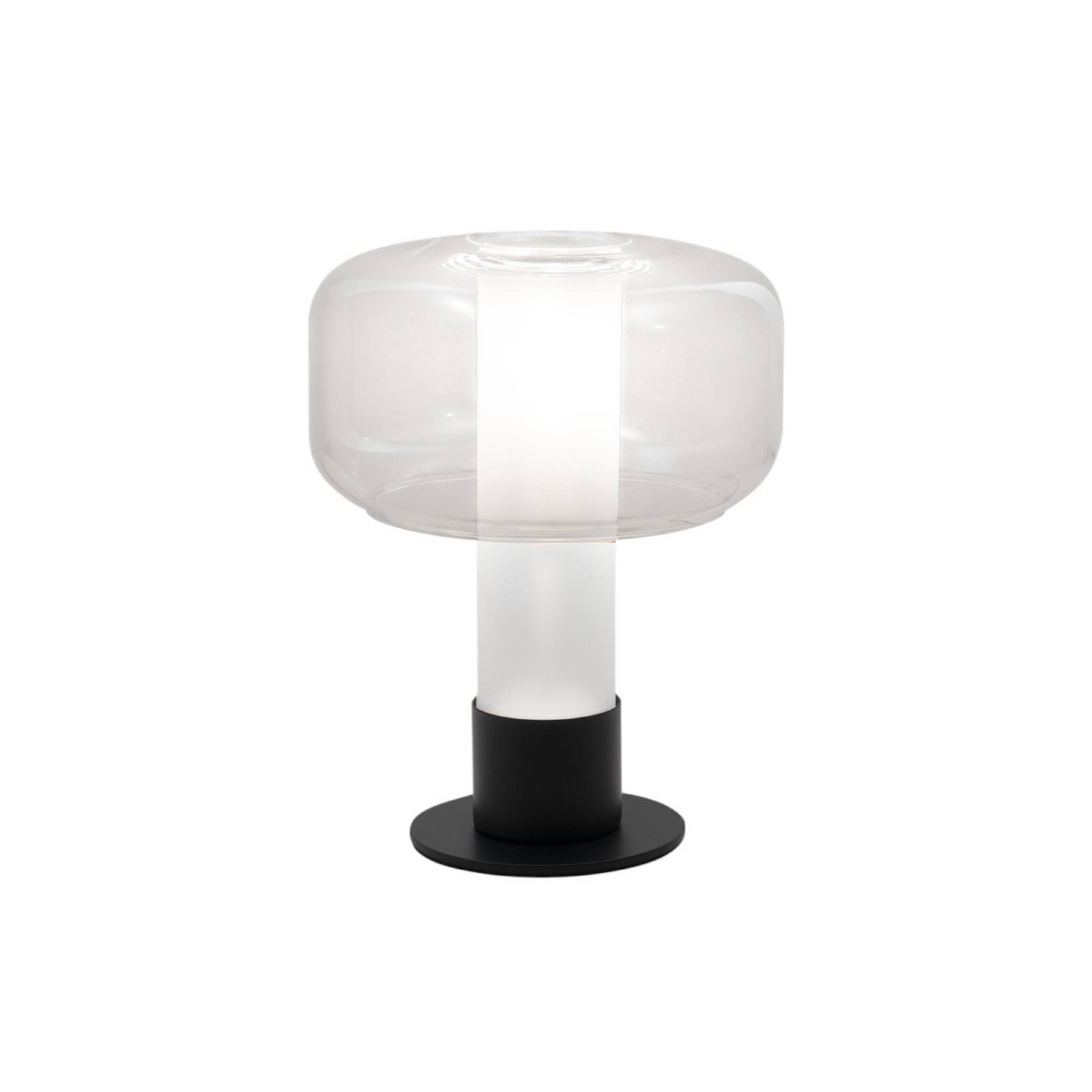 Fabas Luce Tafellamp Flick, helder, glas, 28 cm, dimbaar, E14