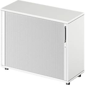 Schäfer Shop Genius Roldeurkast met dwarse roldeur TETRIS WOOD, 2 ordnerhoogten, B 1000 mm, hoogte incl. glijders, wit