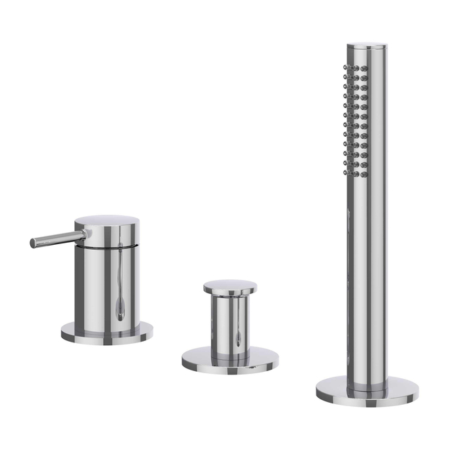 Ivy Bond Badrandcombinatie - 3-weg - mengkraan - uittrekbare handdouche - zonder uitloop - Chroom 6301131