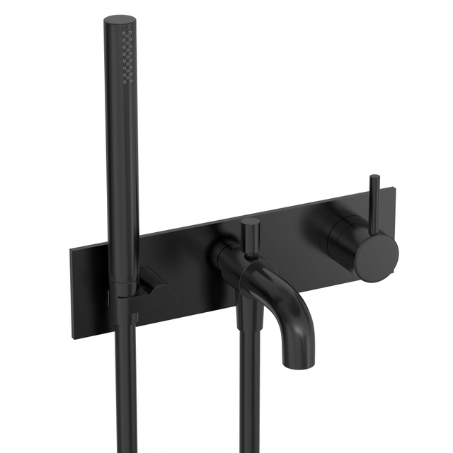 Hotbath COBBER Afbouwdeel - Inbouw douche/badmengkraan. Geborsteld zwart PVD CB126EXTMBP