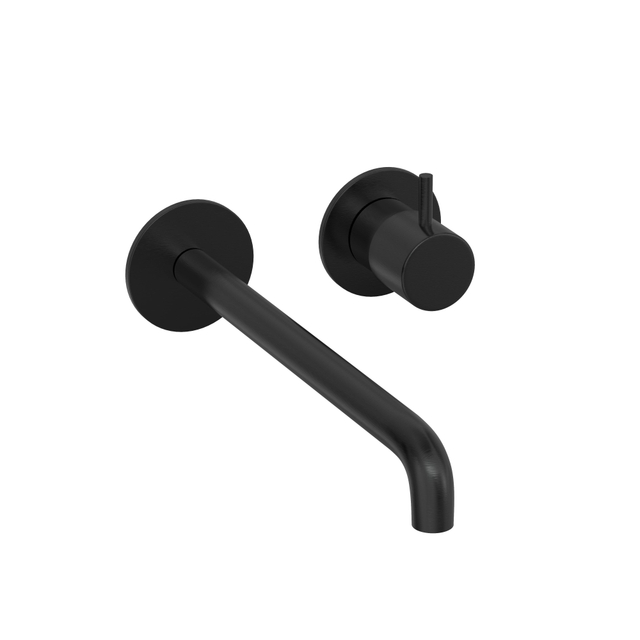 Hotbath Cobber Afbouwdeel - voor wastafelkraan - 25cm uitloop - Geborsteld zwart PVD CB105EXT25MBP