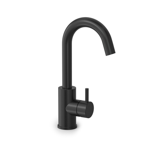 Hotbath COBBER Wastafelmengkraan met draaibare uitloop zonder waste Geborsteld zwart PVD CB004MBP