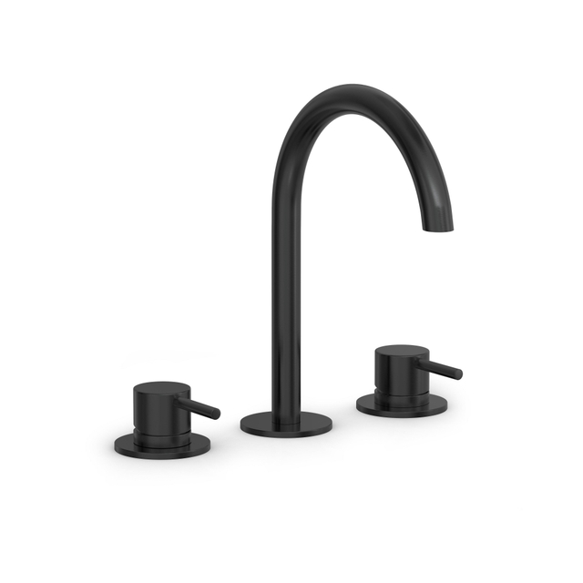 Hotbath COBBER Wastafelmengkraan 3 gats Geborsteld zwart PVD CB033MBP