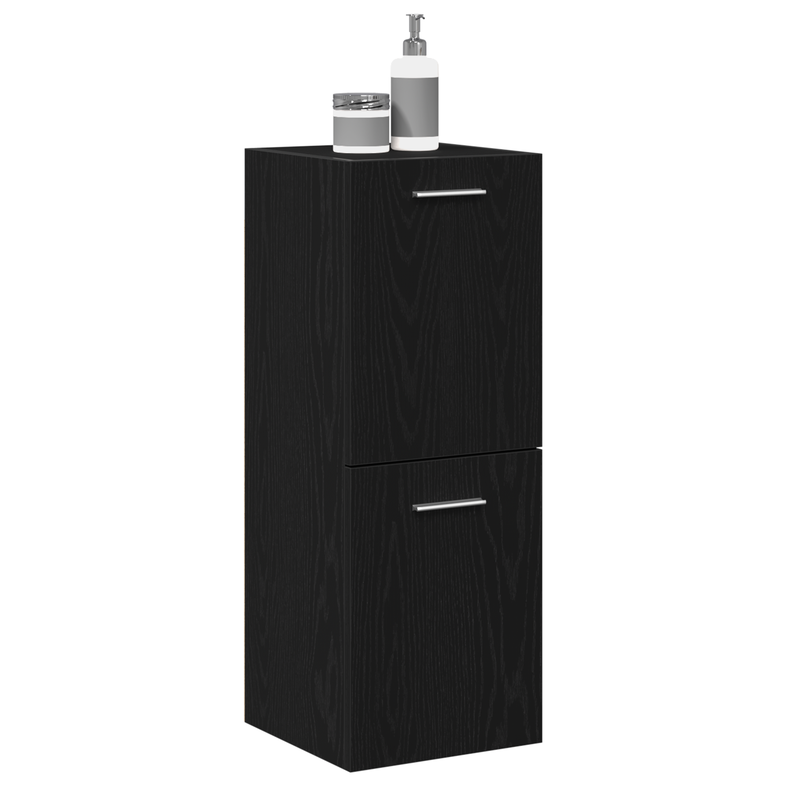 vidaXL Badkamer Wandkast Zwarte Eik 30x30x80 cm Gelaagd Hout