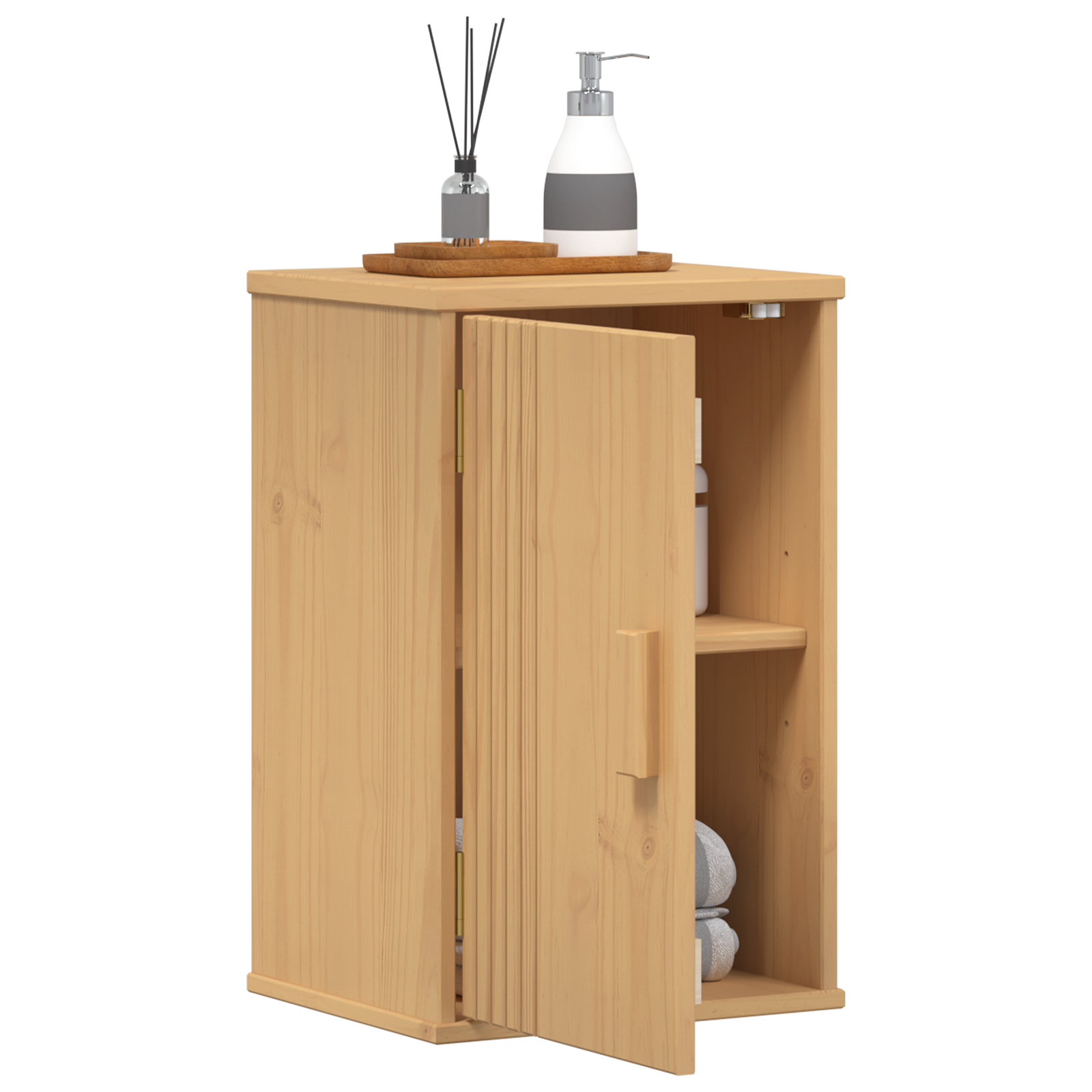 vidaXL Badkameropbergkast 35x30x55 cm massief grenenhout