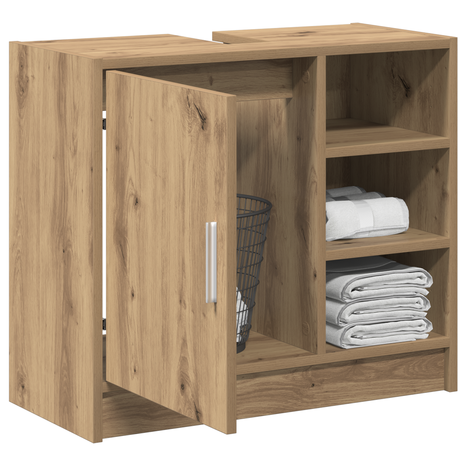 vidaXL Waskast Artisan Eiken 63x29x55 cm Bewerkt Hout