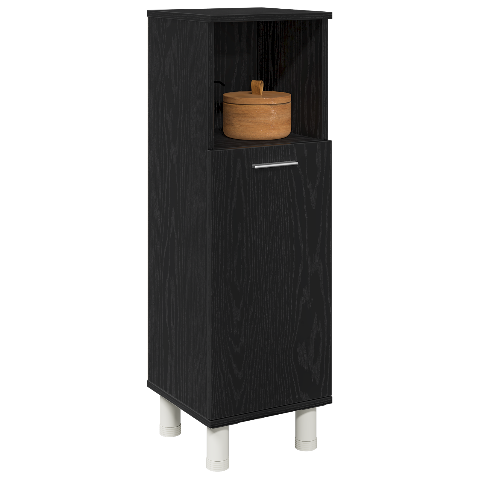 vidaXL Badkamerkast 30x30x95 cm bewerkt hout zwart eikenkleurig