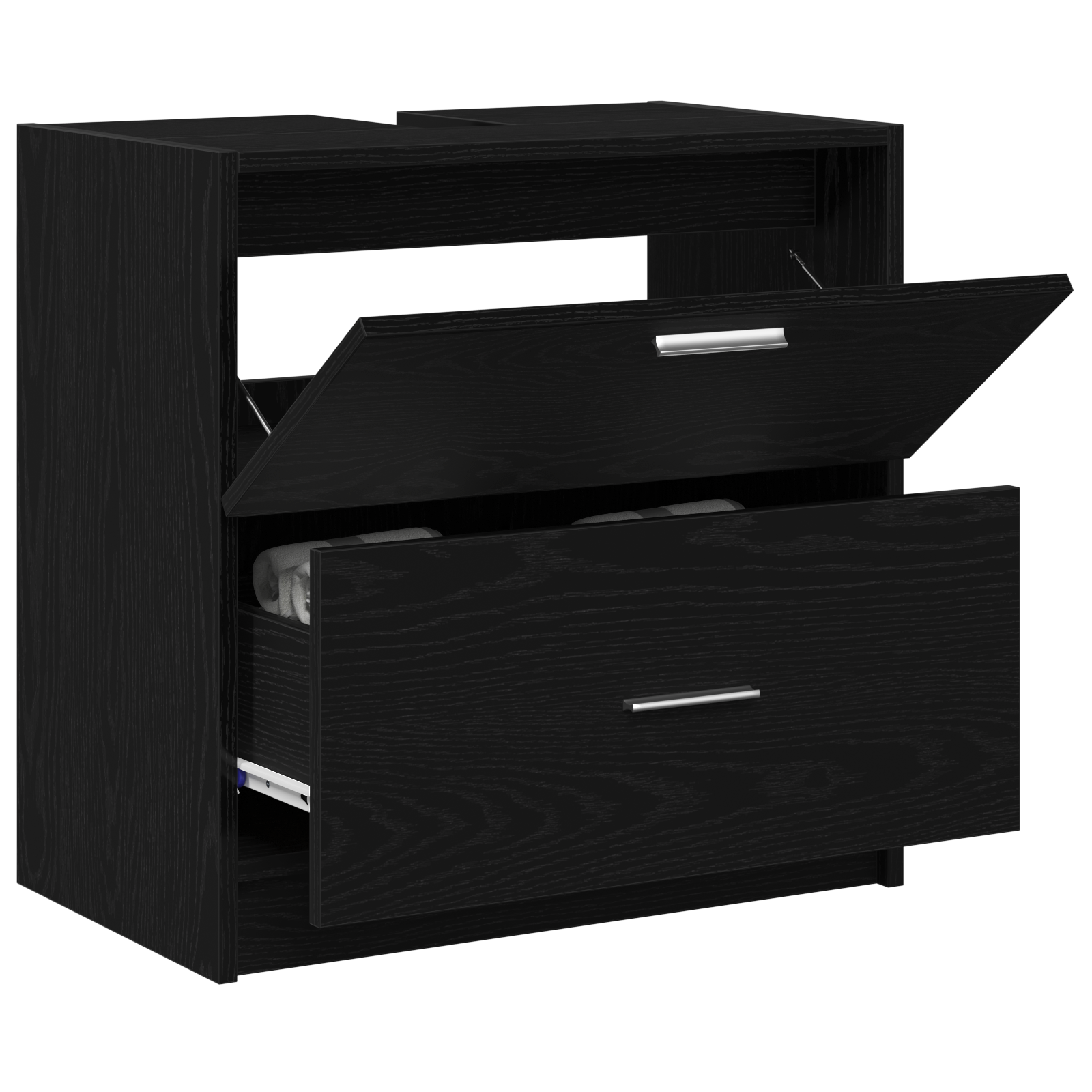 vidaXL Wasbak Kast Zwart Eiken 59x37x59 cm Geengineerd Hout