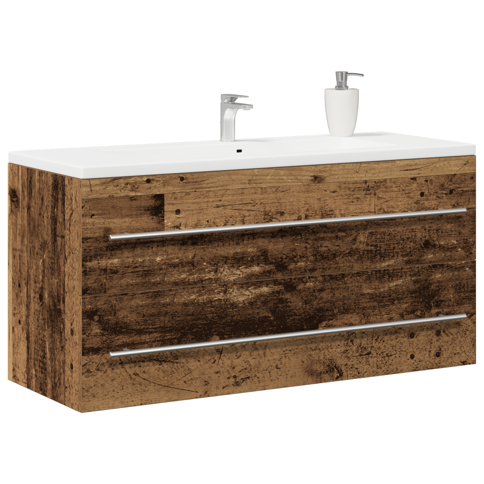 vidaXL Wastafelmeubel Oude Hout 100x38,5x48 cm Geengineerd Hout