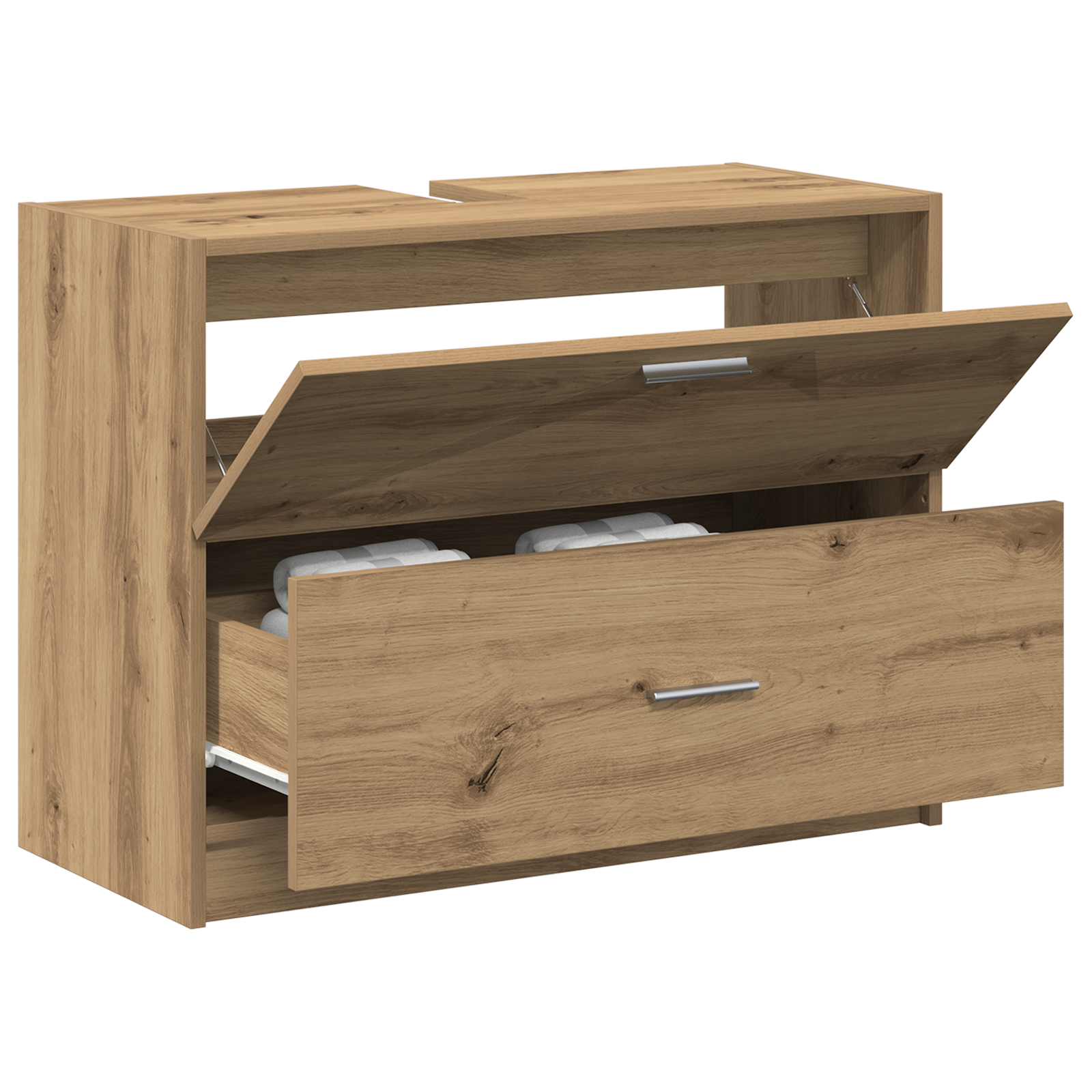 vidaXL Wastafelkast 78x37x59 cm bewerkt hout artisanaal eiken