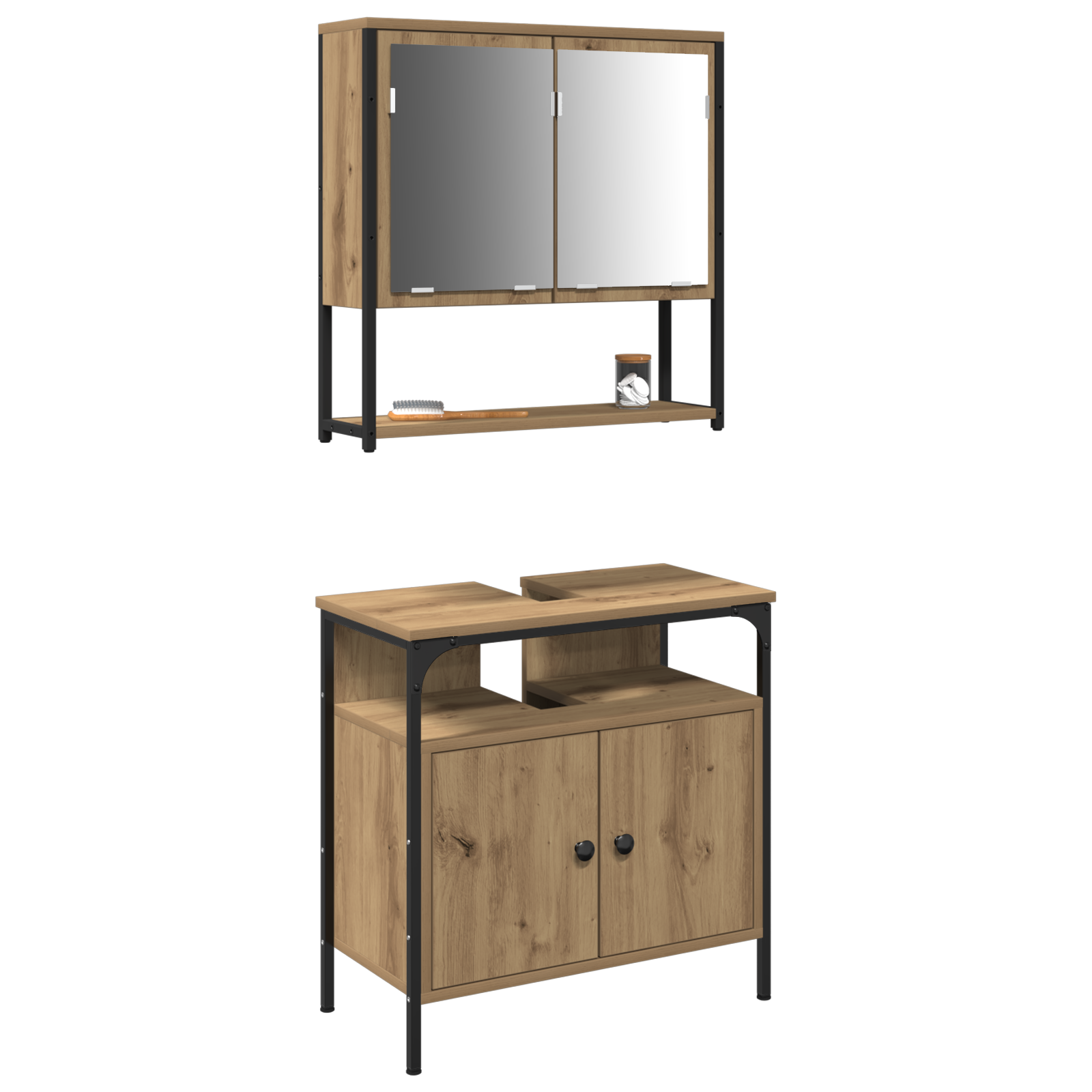 vidaXL 2-delig badkamermeubelset Artisan Eiken Engineered Wood