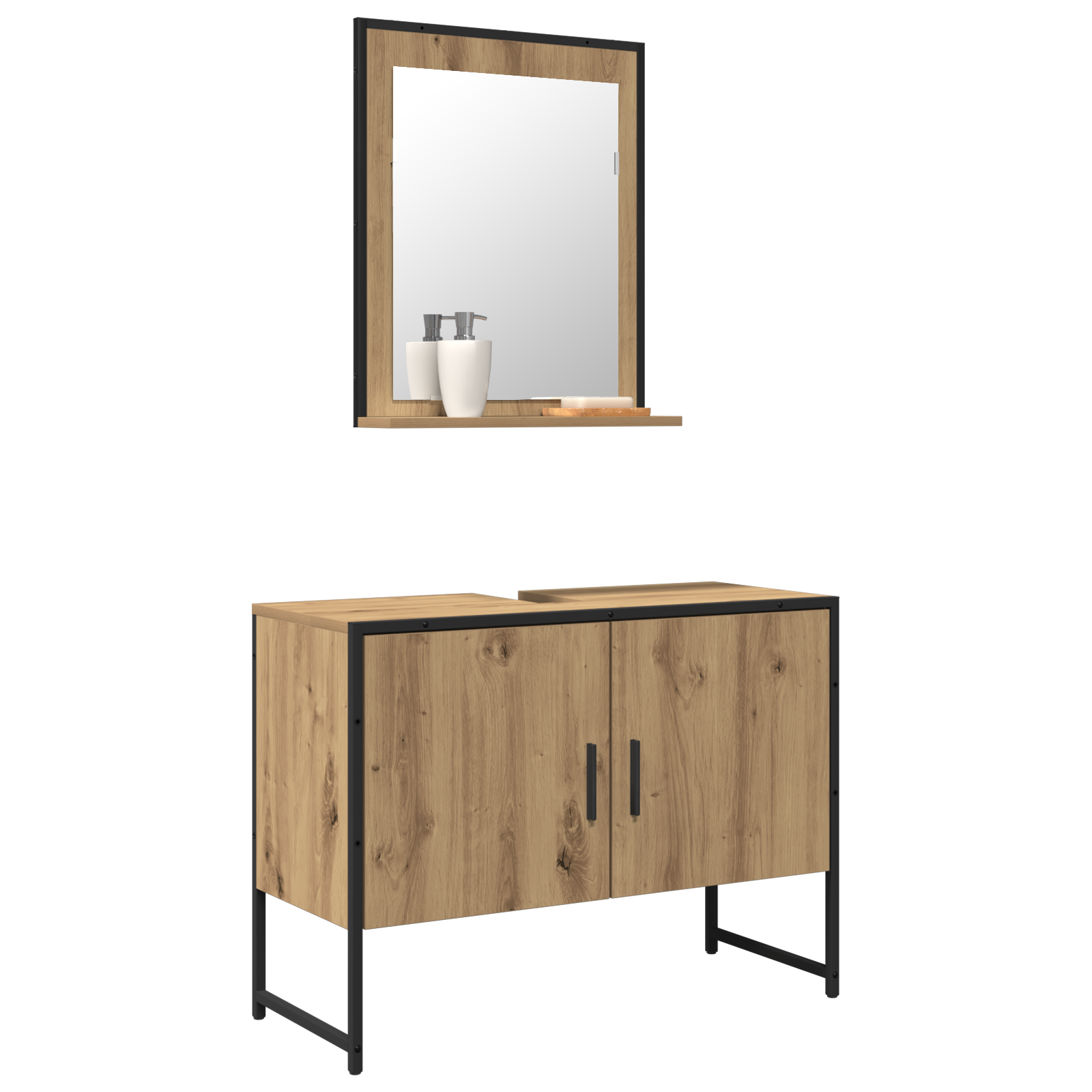 vidaXL 2-delig badkamermeubelset Artisan Eiken Engineered Wood