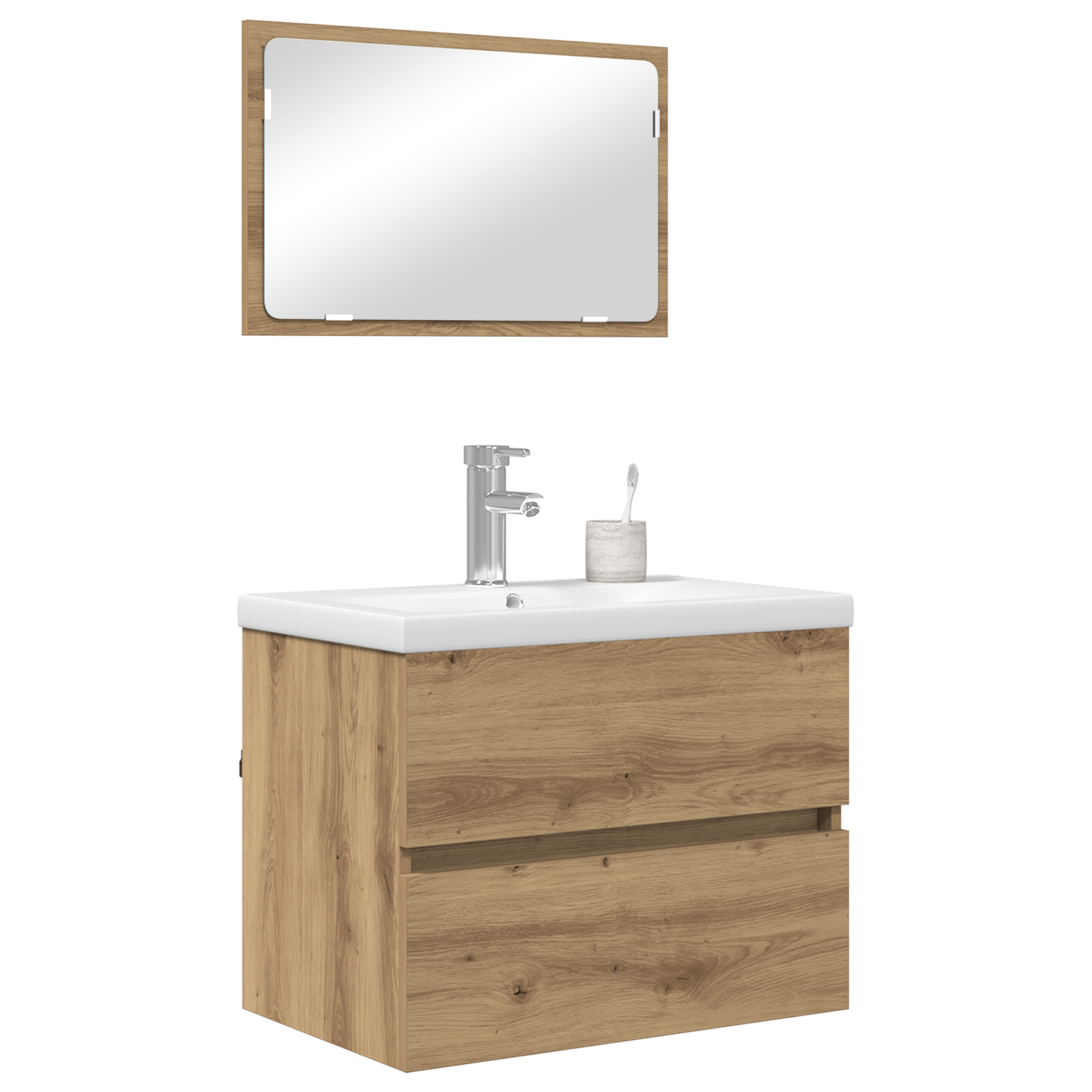 vidaXL Badkamermeubelset 3 pcs Zwart eiken 60 x 38.5 x 45 cm